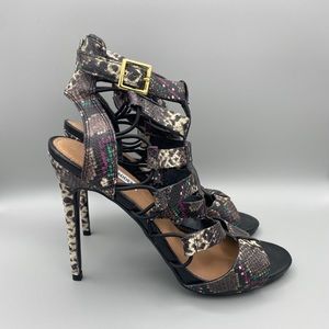 Steve Madden Snakeskin Strappy Stilettos US Women’s 9 Multicolor